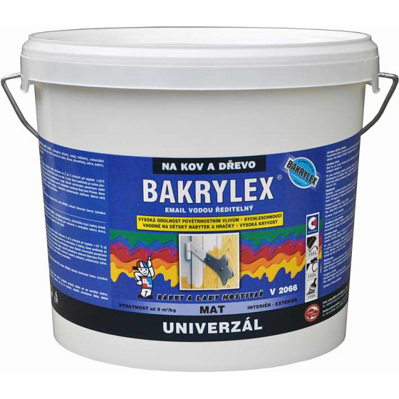 Bakrylex Universell matt V2066 Farbe für Holz und Metall 0199 Schwarz, 5 kg