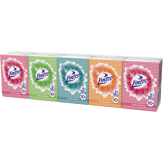 Linteo Mini Papiertaschentücher 3-lagig 10 x 10 Stück