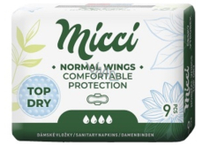 Micci Normal Wings Top Dry Intimeinsätze mit Flügeln 9 Stück