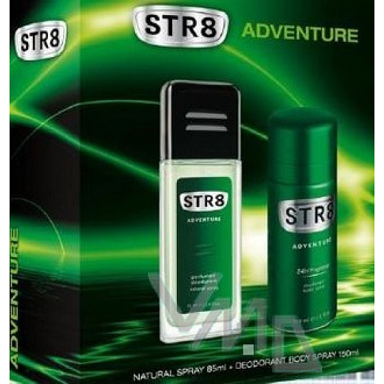 Str8 Adventure parfümiertes Deo-Glas für Männer 85 ml + Deo-Spray 150 ml, Kosmetik-Set