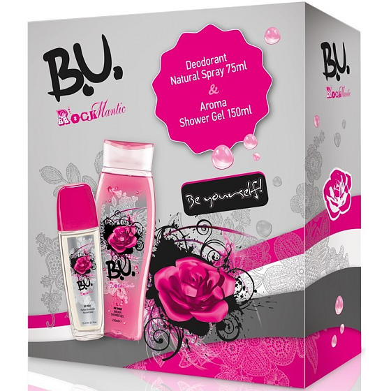 BU Rockmantic parfümiertes Deodorantglas 75 ml + Duschgel 250 ml, Geschenkset für Frauen