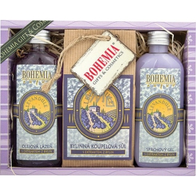 Bohemia Gifts Lavendel Duschgel 100 ml + Badesalz 150 g + Ölbad 100 ml, Kosmetikset