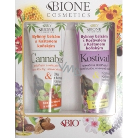 Bione Cosmetics Beinwell & Kastanie Kräuterbalsam 300 ml + Cannabis Kräuterbalsam mit Rosskastanie 300 ml, Kosmetikset