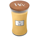 WoodWick Oat Flower - Haferblumenduftkerze mit Holzdocht und Deckelglas groß 609 g