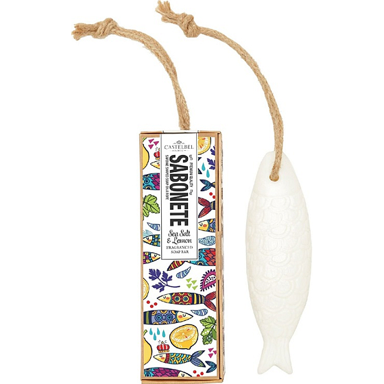 Castelbel Sardinka Luxus-Toilettenseife mit Meersalz und Zitrone an einer Schnur 80 g