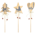 Bedrucktes Holzornament 8 cm + Spieße, verschiedene Formen