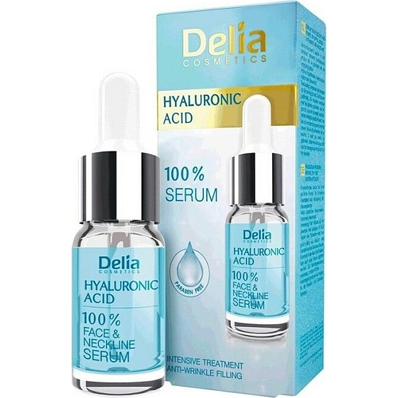Delia Cosmetics 100% Hyaluronsäure-Serum für Gesicht und Dekolleté 10 ml