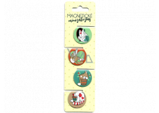 Albi Magnetische Mini-Ordner Lustige Katzen, Durchmesser 3 cm 4 Stück