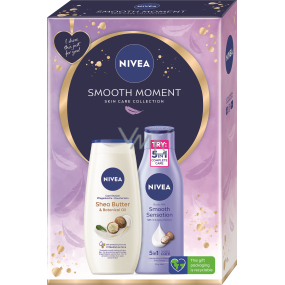 Nivea Smooth Moment Shea Butter & Botanical Duschgel 250 ml + Smooth Sensation Körperlotion 250 ml, Kosmetikset für Frauen
