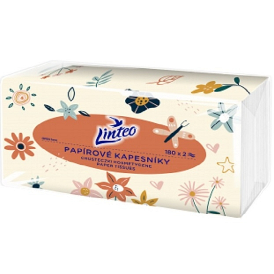 Linteo weiße Papiertaschentücher 2lagig 180 Stück im Beutel