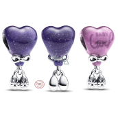 Charme Sterling Silber 925 Herz und Booties, Baby Girl, Perle auf Armband Familie