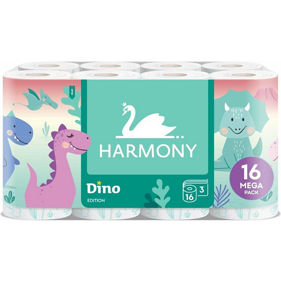 Harmony Kids Dino Toilettenpapier, 3-lagig, 16 Rollen