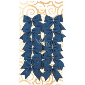 Bögen textilblaue Dekoration 5,5 cm 12 Stück