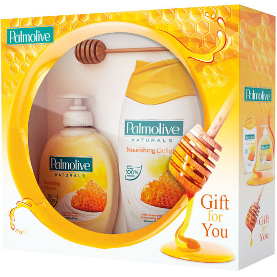 Palmolive Milch & Honig Natürliche Flüssigkeitsseife 300 ml + Milch & Honig Duschgel 250 ml, Kosmetikset