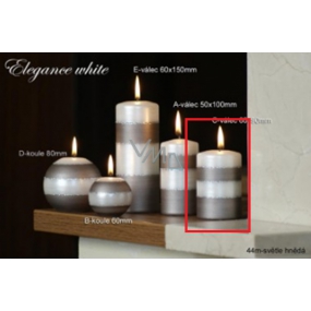 Lima Eleganz Weiße Kerze hellbrauner Zylinder 60 x 90 mm 1 Stück