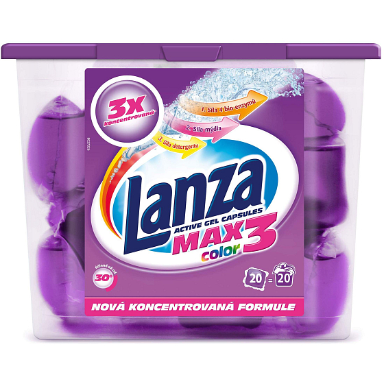 Lanza Max3 Color Gelkapseln zum Waschen farbiger Wäsche 20 Stück
