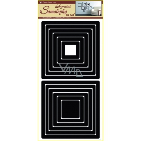 Quadratische Wandaufkleber schwarz 2 Sätze 69 x 32 cm