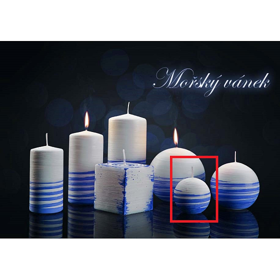 Lima Aromatische Spirale Meeresbrise Kerze weiß - blaue Kugel Durchmesser 60 mm 1 Stück