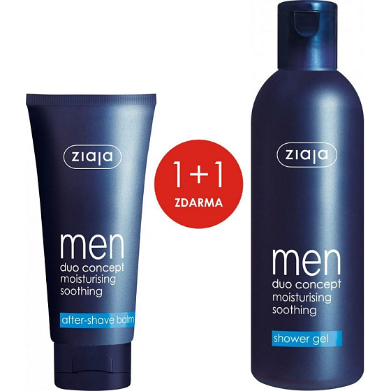 Ziaja Men Duo Concept feuchtigkeitsspendender Aftershave-Balsam 75 ml + Duschgel 300 ml, Duopack