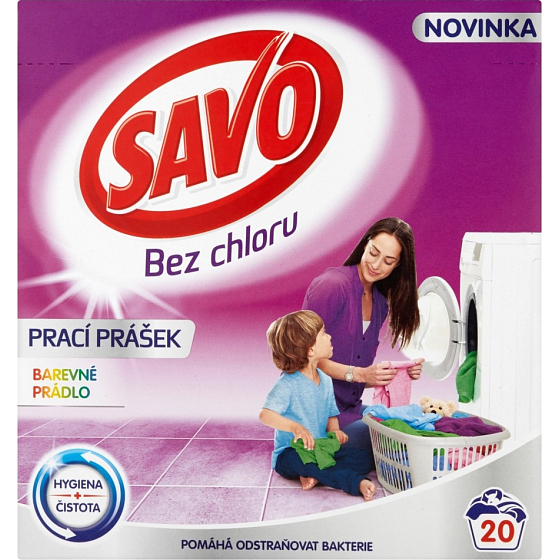 Chlorfreies Waschpulver Savo Color für farbige Wäsche 20 Dosen 1,4 kg