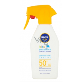 Nivea Sun Kids F50 + Sensitive Sonnencreme wasserdichtes, nicht parfümiertes Spray 300 ml