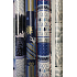 Zöllner Geschenkpapier 70 x 150 cm Weihnachtsstreifen weiß, blau mit Bäumen