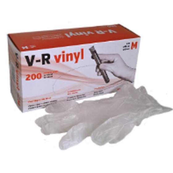 V-R Handschuhe Vinyl Einweg puderfrei beidhändig Größe M Box 200 Stück