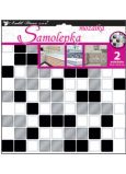 Wandaufkleber plastisches Mosaik, Fliesenimitation, schwarz-weiß 2 Bögen 25,5 x 25,5 cm