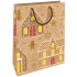 Nekupto Geschenk Kraftbeutel 28 x 37 cm Weihnachtshäuser, Lebkuchen 602 WKHL