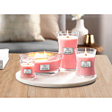 WoodWick Melon & Pink Quartz - Duftkerze mit Wassermelone und rosa Quarz mit Holzdocht und Deckelglas Medium 275 g