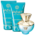 Versace Dylan Turquoise Eau de Toilette für Frauen 50 ml + Körpergel 50 ml + Duschgel 50 ml, Geschenkset für Frauen