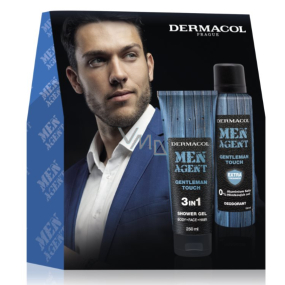 Dermacol Men Agent Gentleman Touch 3in1 Duschgel für Körper, Gesicht und Haare 250 ml + Deo-Spray für Männer 150 ml, Kosmetikset für Männer