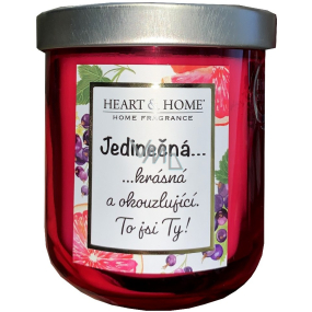 Heart & Home Frische Grapefruit und schwarze Johannisbeere Soja-Duftkerze mit You are unique 110 g