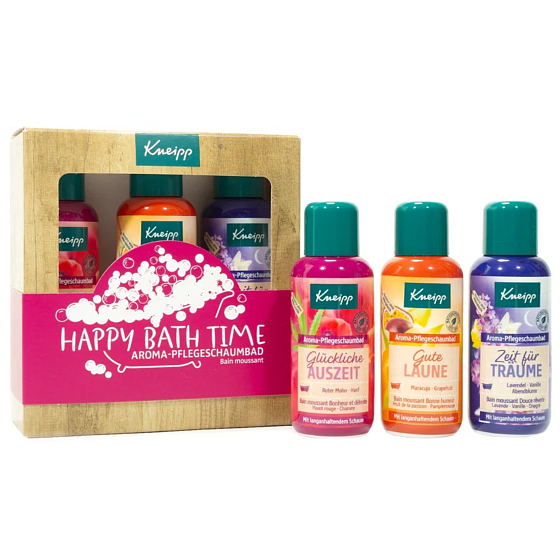 Kneipp Happy Bathing Dreaming Time Badeschaum 100 ml + Gute Laune Badeschaum 100 ml + Gute alte Zeit Badeschaum 100 ml, Kosmetikset