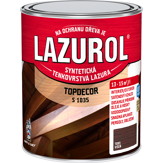 Lazurol Topdecor S1035 dünnschichtige Holzlasur T083 Kirsche, 750 ml