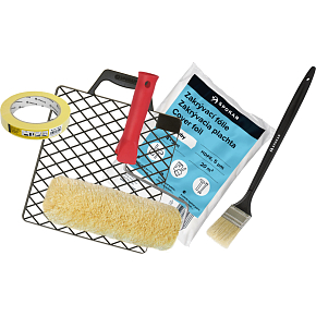 Spokar Plüsch gelbgrüner Malroller, 240 mm + Halter, Folie, Klebeband