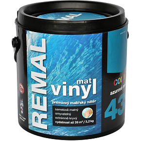 REMAL Vinyl Color mat waschbare Wandfarbe, 430 azurblau, 3,2 kg