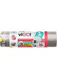 viGO! Premium Müllsäcke mit Zugverschluss, 26 µ, 54 × 62 cm, 35 l, 15 Stück