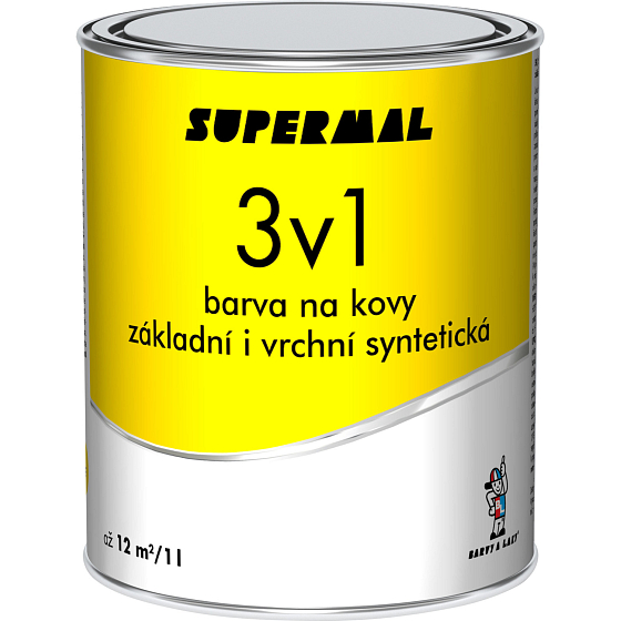 Supermal 3v1 S2177 0530 Mittelgrün oberflächen synthetische Farbe für Metalle, 0,6 l