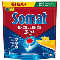 Somat Excellence 3v1 Zitrone Tabletten für Geschirrspüler 88 Stk