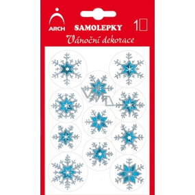 Arch Holographische dekorative Weihnachtsaufkleber mit Glitzern 704-SG blau-silber 8,5 x 12,5 cm