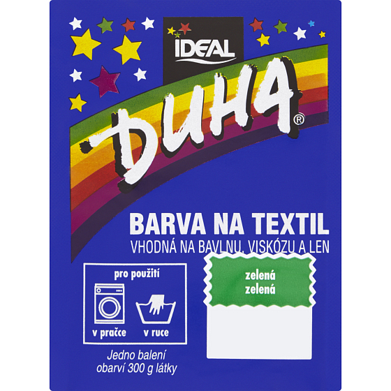 Ideal Duha grün, färbe für textil für baumwolle, viskose und leinen, für 300 g stoff, 15 g