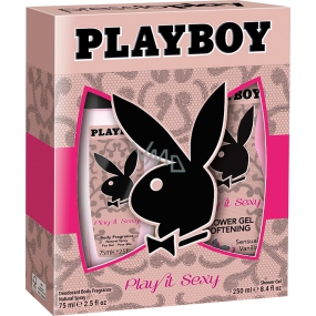 Playboy Play It Sexy parfümiertes Deodorantglas für Frauen 75 ml + Duschgel 250 ml, Kosmetikset