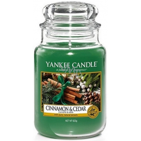 Yankee Candle Cinnamon & Cedar - Duftkerze mit Zimt und Zeder Classic Large Glass 623 g
