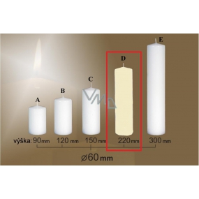 Lima Gastro glatte Kerze Elfenbein Zylinder 60 x 220 mm 1 Stück
