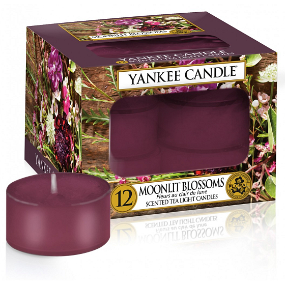 Yankee Candle Moonlit Blossoms - Duft-Teelicht mit Mondscheinblüten 12 x 9,8 g