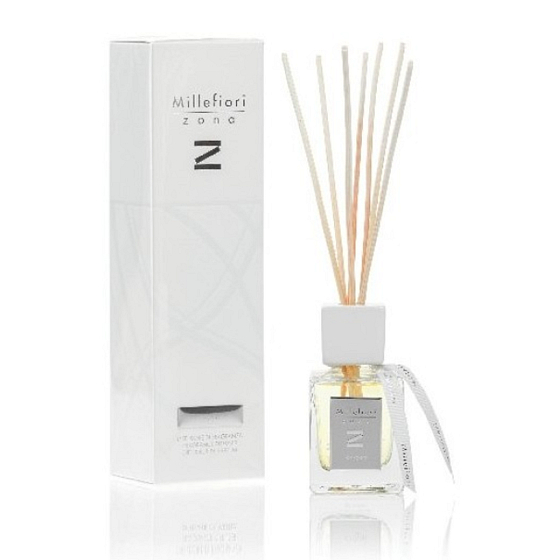 Millefiori Milano Zona Sauerstoff - Sauerstoffdiffusor 100 ml + 7 Stiele 25 cm lang für kleinere Räume dauert 5-6 Wochen