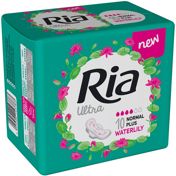 Ria Ultra Normal Plus Seerosen-Hygienepads mit Flügeln 10 Stück