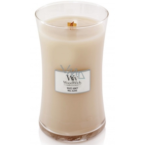 WoodWick White Honey Duftkerze mit Holzdocht und Deckelglas groß 609,5 g