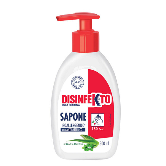 Desinfekto Sapone Grüner Tee und Aloe Vera antibakterielle Flüssigseife 300 ml